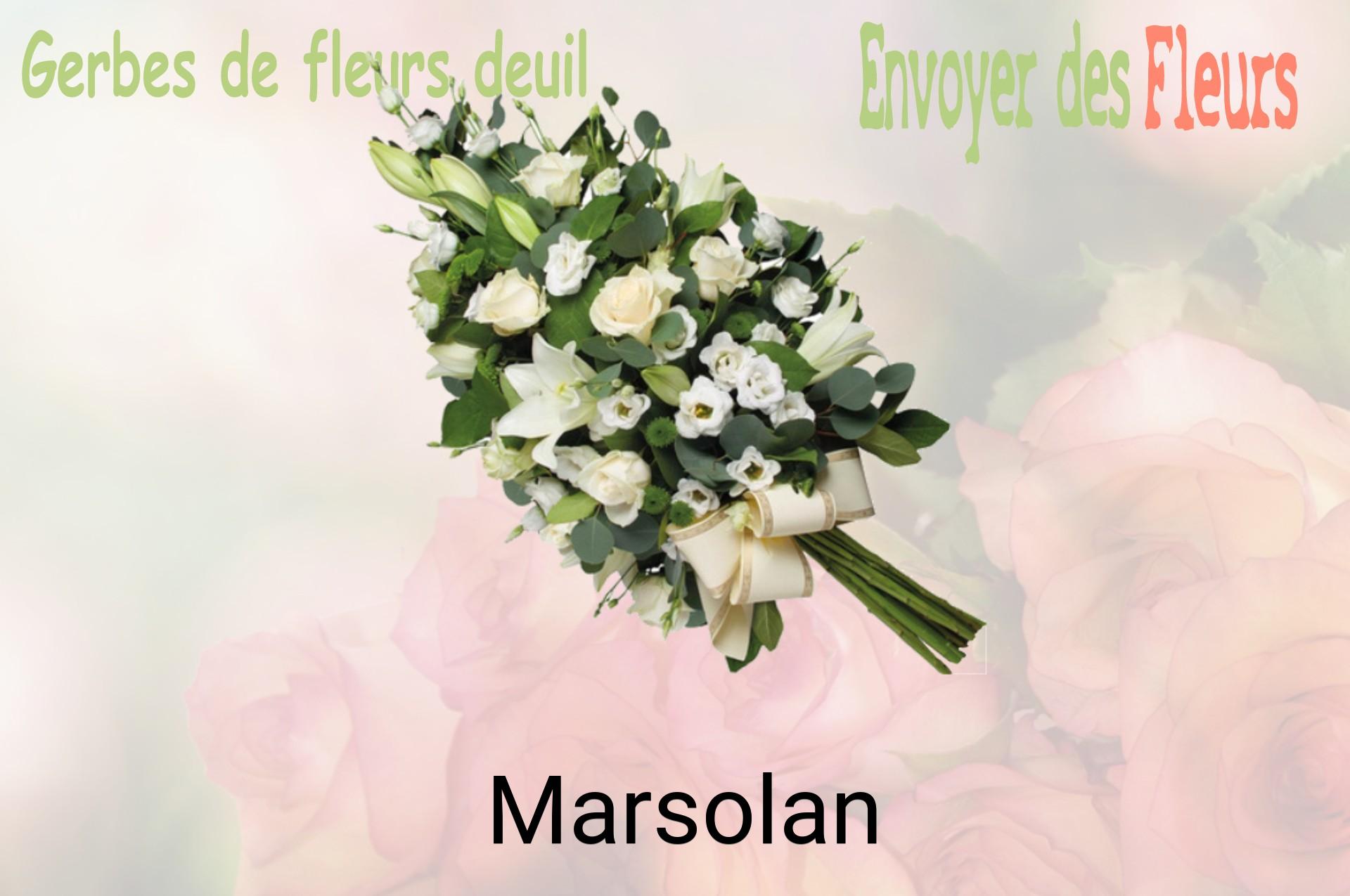Gerbe de fleurs de deuil livrée à Marsolan